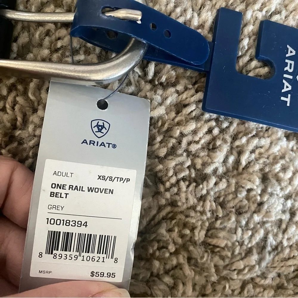 NWT Ariat Men’s Grey One Rail Woven Belt Size XS/S